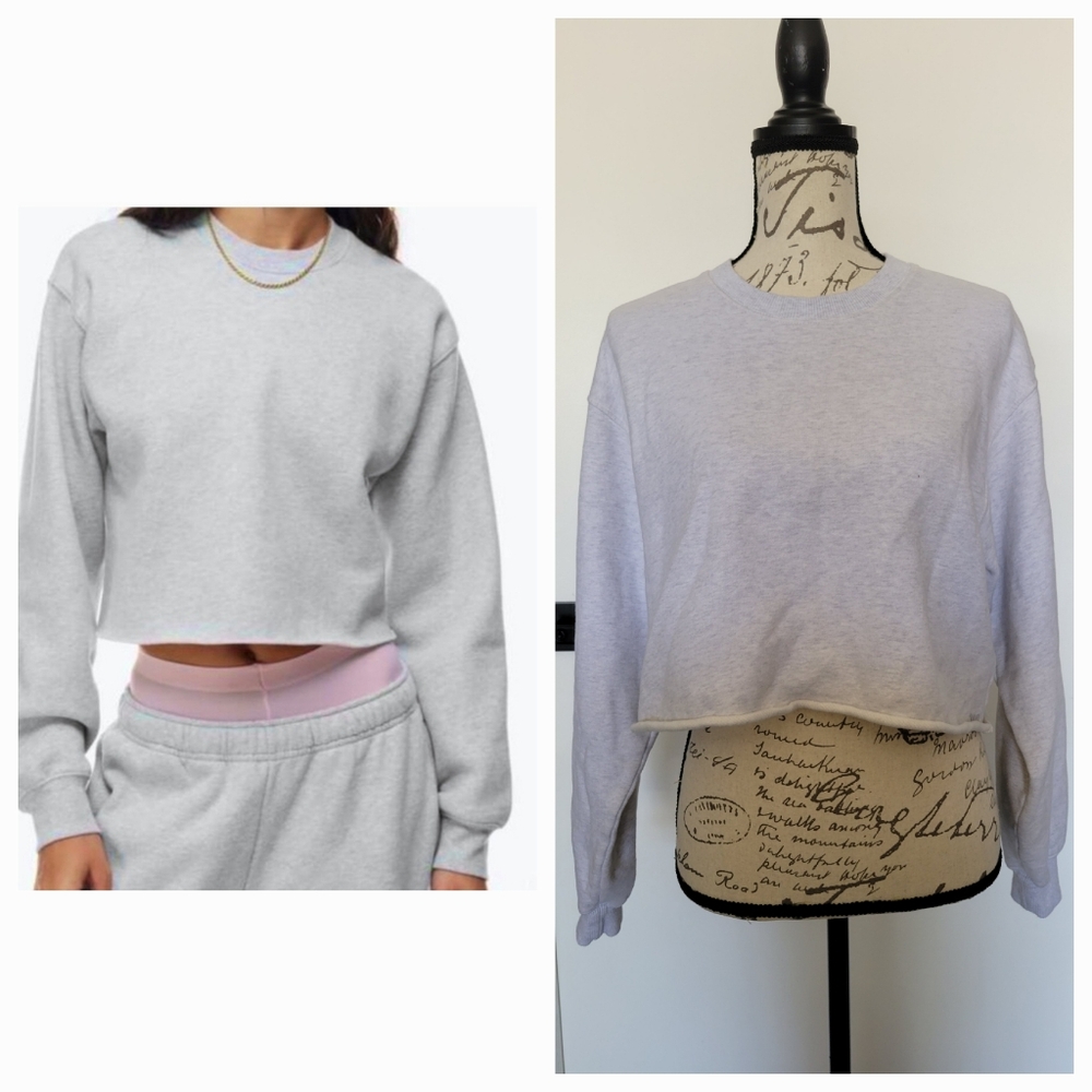 Aritzia Tna Cozy Fleece Perfect Cropped Sweatshirt